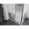 Mexen Apia, sprchový kút s posuvnými dverami 110 (dvere) x 90 (stena) cm, 6mm číre-pásy sklo, chrómový profil + slim sprchová vanička 5cm, 840-110-090-01-20-4010
