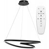 Toolight, Moderné LED závesné stropné svietidlo + diaľkový ovládač APP796-CP, čierna, OSW-05502