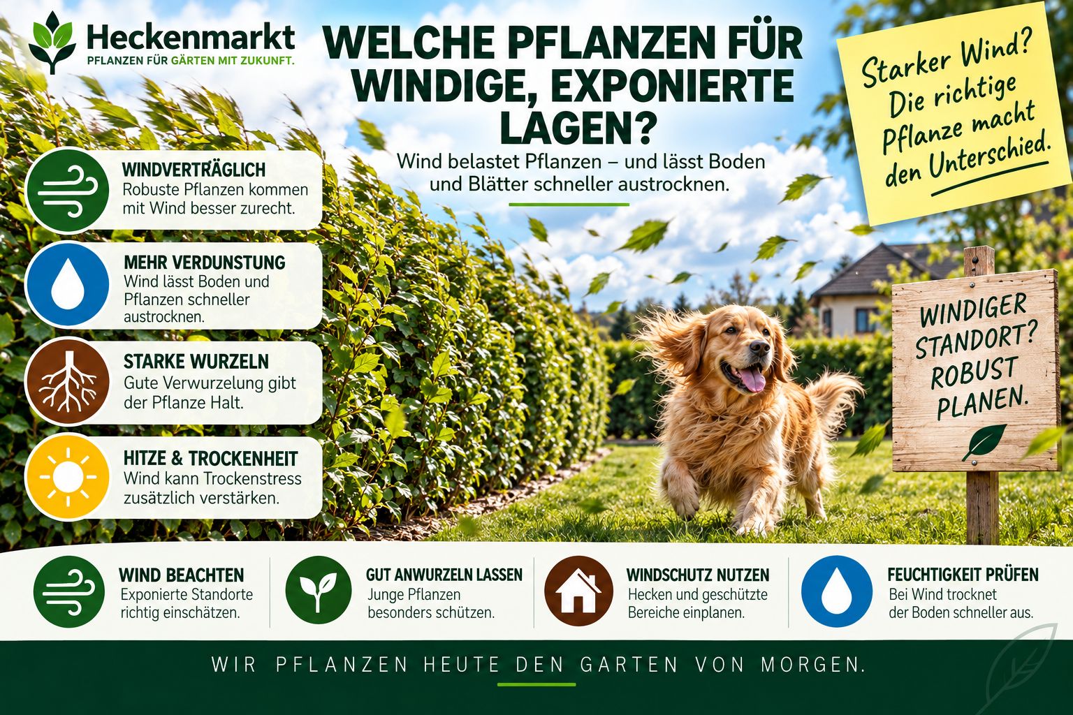 18. Welche Pflanzen eignen sich für windige und exponierte Standorte?