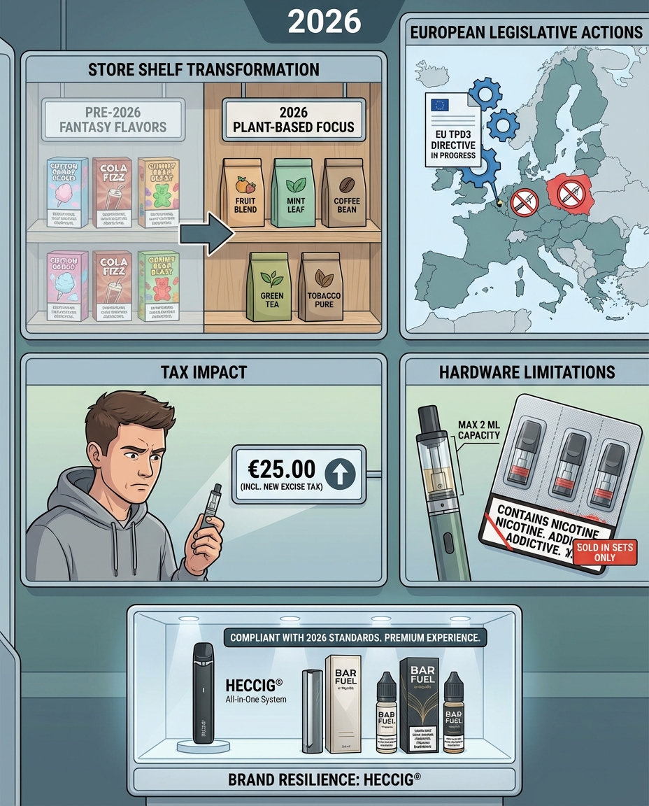 ⚡ Rok 2026: Konec "sladkého" vapingu a nástup přísné regulace