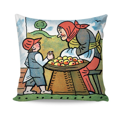 Matějovský povlak Lada Byla jedna babka Bavlna deluxe digitál 40 x 40 cm 1