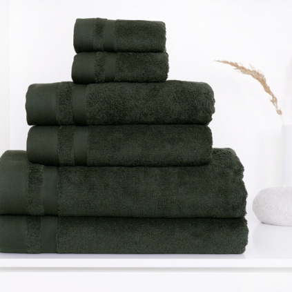 Matějovský ručník Eucalypta antracitově zelený tencel bavlna 10