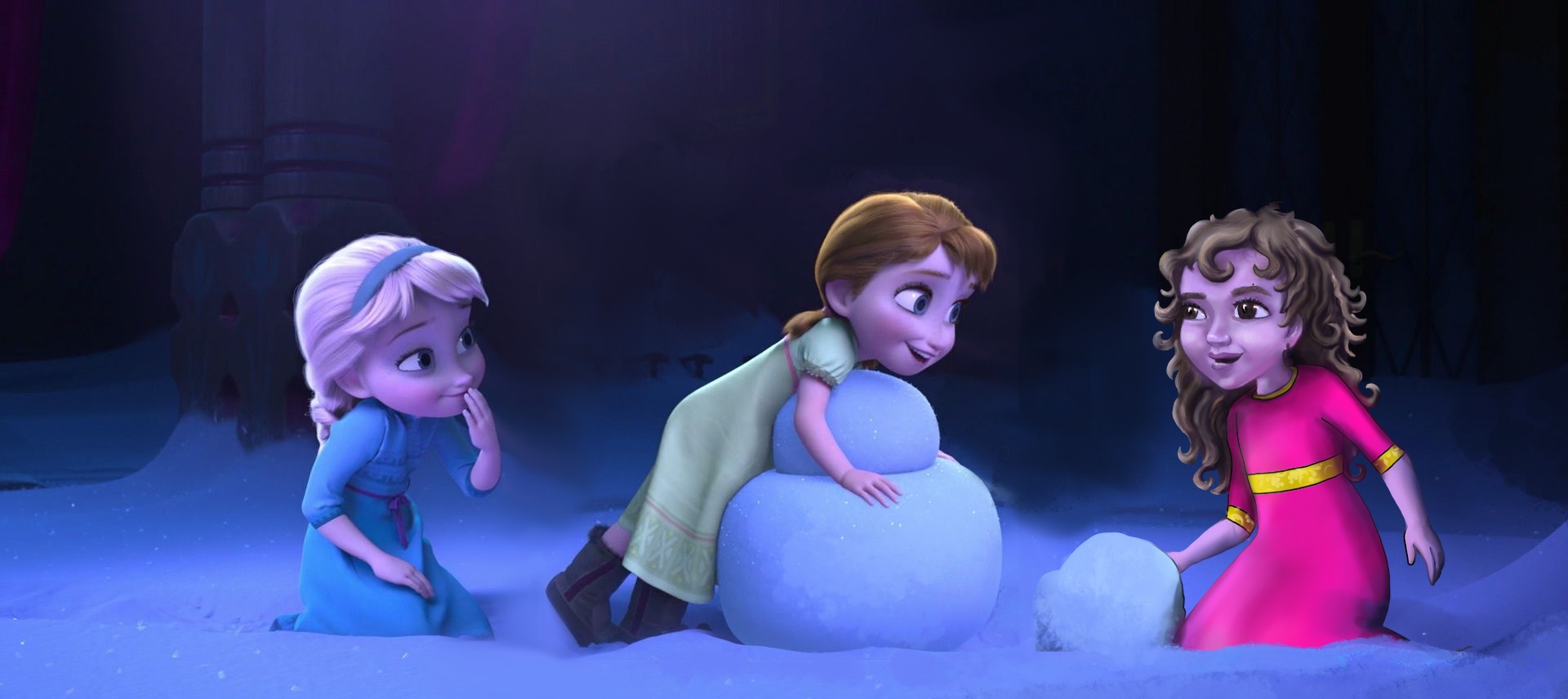 Jak jsem svou dcerku přidala do obrázku s Elsou a Annou?