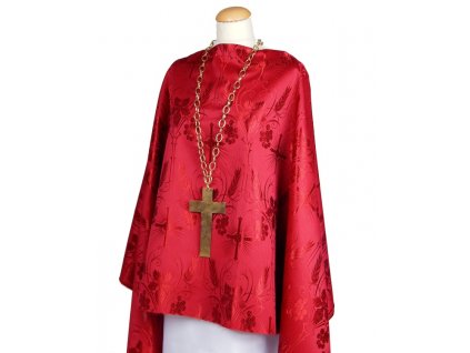 Ecclesiastical brocade 160 50749 Cross with grain cob maroon