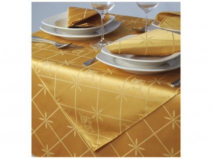 Tablecloth Odaska BELL IN GRID gold