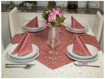 Tablecloth Odaska 77x77 garlands pink