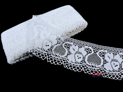 Bobbin lace 100% cotton 100mm white