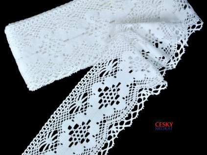 Bobbin lace 100% cotton 100mm white