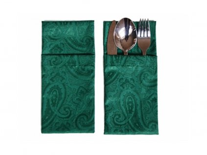 Cutlery pocket Odaska set 2pcs CASHMERE PATTERN green