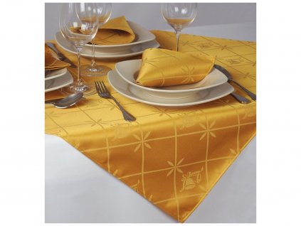 Tablecloth Odaska 77x77 BELL IN GRID gold
