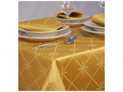 Tablecloth Odaska 77x77 GRID gold