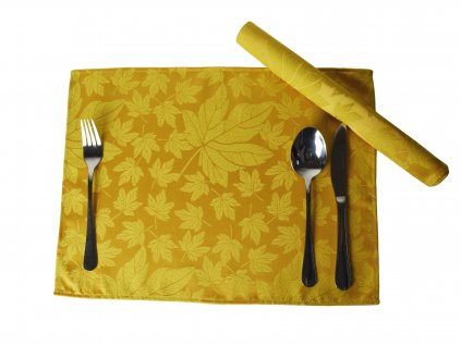 Tablecloth Odaska place setting 30x40 set 2 pcs MAPLE LEAF gold