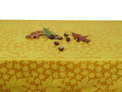 Tablecloth Odaska MAPLE LEAF gold