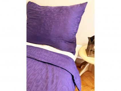 Bedding set CO damask Onest 70x90+140x200 LEAVES purple