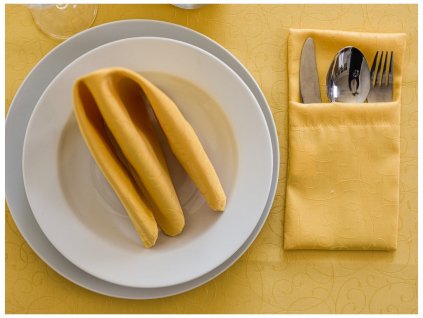Cutlery pocket Ospen set 2pcs ORNAMENT yellow