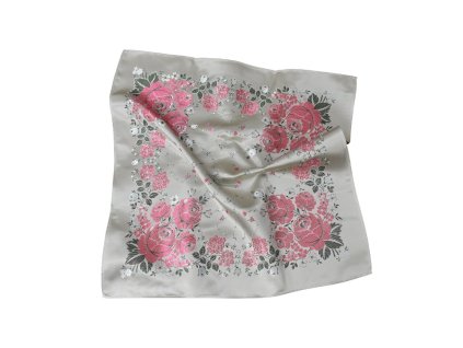 Folklore scarf Ondrit Vsh 76x76 HYDRANGEA WITH WHIPS cream