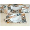 Tablecloth brocade placemat setting 30x40 set 2 pcs MONSTERA ivory