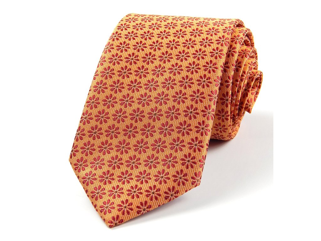 51401444 kravata kytka oranzova vinova