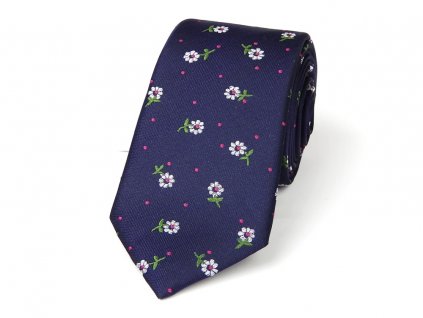 51402136 kravata hedvabi kvetina modra