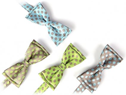 Bow tie PESh 700 polka dots beige/turquoise
