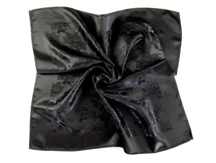 Folklore scarf Ondrin VSh 76x76 LITTLE FLOWER black