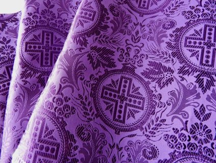 Ecclesiastical brocade 160 50749 Cross in circle lila | M