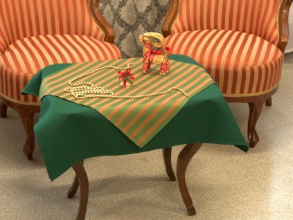 Tablecloth Odaska set 77x77 UNI green/50x50 rusty stripes