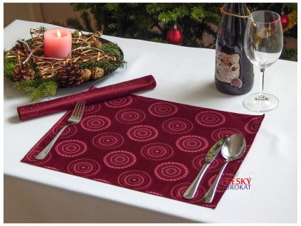 Tablecloth Odaska place setting 30x40 set 2 pcs TARGETS maroon