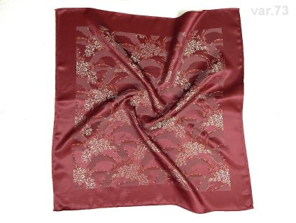 Folklore scarf Ondrin VSh 76x76 MEADOW maroon