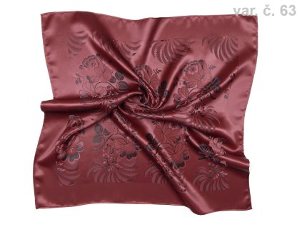 Folklore scarf Ondrin VSh 76x76 ROSE AND FAN maroon