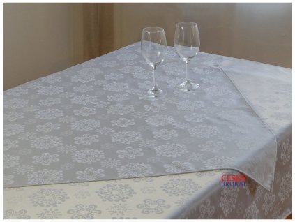 Tablecloth Odaska 77x77 flowers white