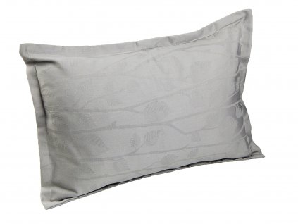 Pillow case with border Onest 30x40 LEAVES gray