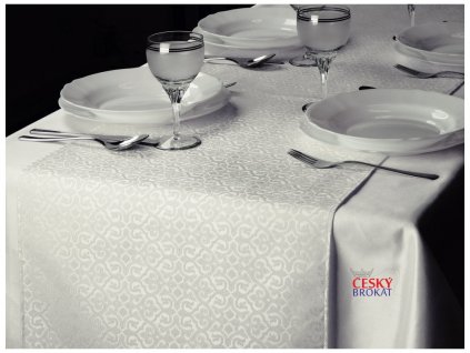 Odaska tablecloth 40x140 gothic white