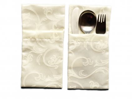 Cutlery pocket odaska set of 2 pieces turkey cream