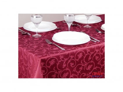 Tablecloth Odaska CURLS burgundy