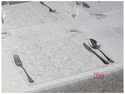 Tablecloth place setting Odaska 30x40 set of 2 baroque white
