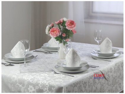 Tablecloth Odaska 77x77 white lace