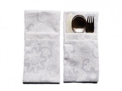 Cutlery pocket Odaska set 2pcs lace white