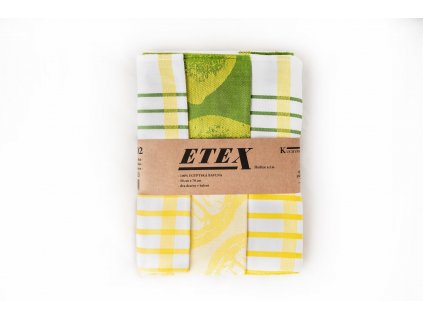 Utěrka česaná egyptská bavlna 50x70 3 ks citrón zelená/žlutá