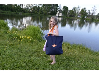 Bag 44x44 with CLOWN embroidery blue