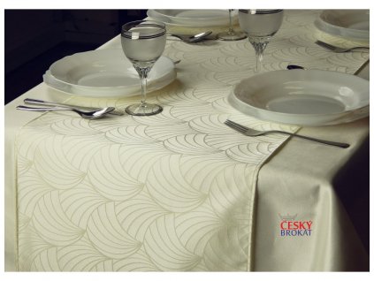 Tablecloth Odaska runner 40x140 fans cream