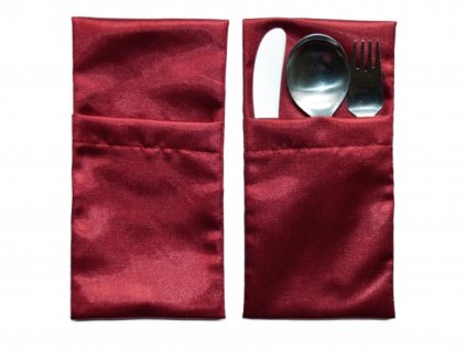 Cutlery pocket Odaska set 2pcs SMOOTH burgundy