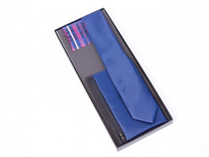 51400602 kravata 71100760 kapsička 57400373kapesníček PESh žakár tmavě modrá 1