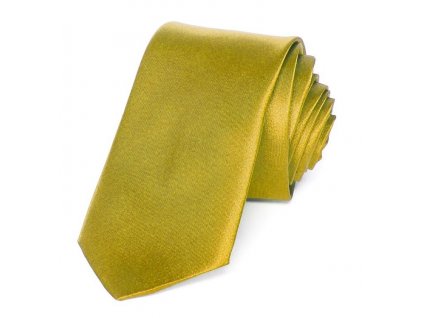 Kravata PESh 7 cm satén žlutá