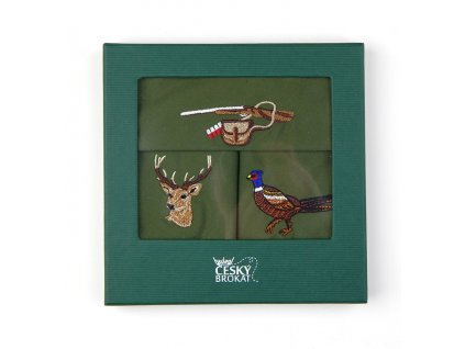 Set of hunting handkerchiefs BA 414 with embroidery KRB mix