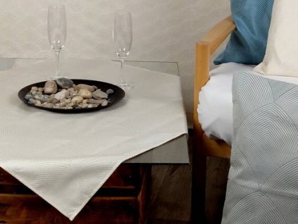 Tablecloth brocade 77x77 GOTHIC ARCH cream