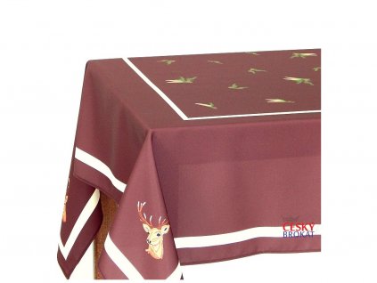 Tablecloth hunting PRINT deer and cones