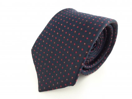 Tie ČH 7 cm bone blue/burgundy