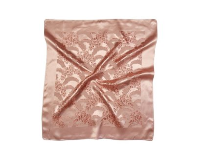 Folklore scarf Ondrin VSh 77x77 WINE LEAF salmon