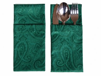 Cutlery pocket Odaska set 2pcs CASHMERE PATTERN green